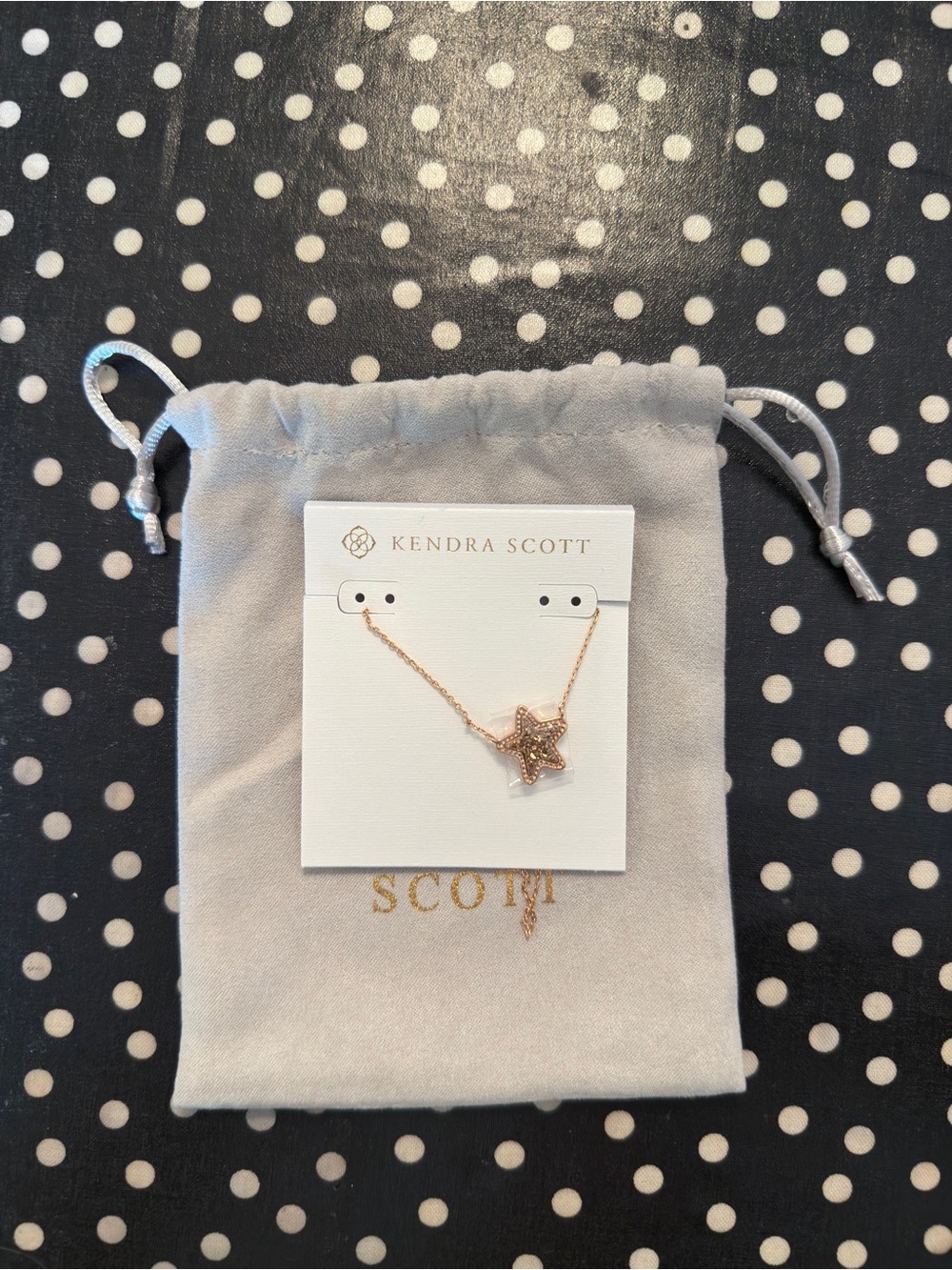 Kendra Scott Jae Rose Gold Drusy Star Pendant Necklace